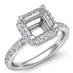 0.36 Ct Diamond Engagement Ring Asscher Setting 14k White Gold