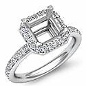 0.36 Ct Diamond Engagement Ring Asscher Setting 14k White Gold