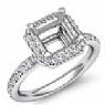 0.36 Ct Diamond Engagement Ring Asscher Setting 14k White Gold