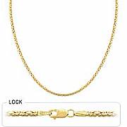 14k Yellow Gold Byzantine Chain (2mm,24