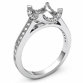 0.40 Ct Round Diamond Engagement Ring Cushion Setting W Gold