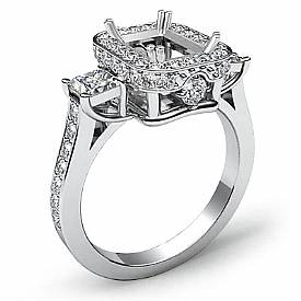 1.10 CT Princess Emerald Diamond 3 Stone Engagement Ring W Gold