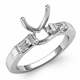 0.30 CT Baguette Diamond Solitaire Engagement Ring W GOLD