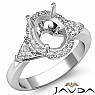 3 Stone Diamond Engagement Trillion Oval Semi Mount Ring 14k W Gold Setting 1Ct