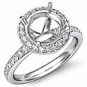 1Ct Round Pave Diamond Vintage Engagement Ring Setting 14k Gold