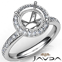 0.60 Ct Diamond Vintage Engagement Ring 14k White Gold Halo Setting Semi Mount