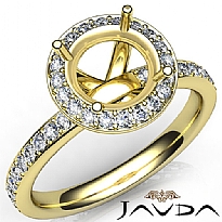 Pave Diamond Vintage Engagement Ring 14k Gold Yellow Halo Setting Semi Mount (0.6Ct. tw.)
