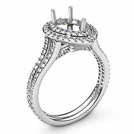 1.55 CT Antique Pear Diamond Mount Engagement Ring 14k W Gold