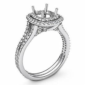 1.55CT Diamond Antique Engagement Ring Cushion Setting W Gold