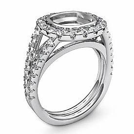 1.11CT Cushion Diamond Vintage Engagement Ring Setting W Gold