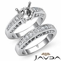 0.61 Ct Round Diamond Engagement Ring Bridal Setting 14k White Gold Wedding Band