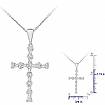 0.35Ct Baguette Round Diamond Cross Pendant 14k W Gold
