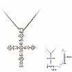 0.30 Ct Baguette Round Diamond Cross Pendant Box Chain 14k WG