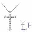 0.45 Ct Baguette Round Diamond Cross Pendant 14k White Gold