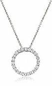 1.08 Ct Round Diamond Circle Of Love Pendant 14k W Gold