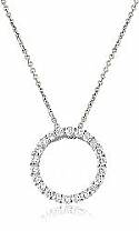 1.08 Ct Round Diamond Circle Of Love Pendant 14k W Gold
