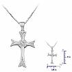 0.20 Ct Round Diamond Fancy Cross Pendant 14k White Gold