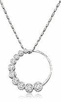 0.85 Ct Round Diamond Circle of Love Pendant 14k W Gold