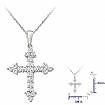 0.51 Ct Round Diamond Fancy Cross Pendant 14k W Gold