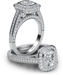 halo sidestone engagement ring