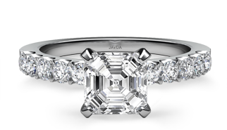 asscher classic sidestone ring