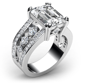 emerald classic sidestone ring