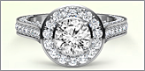 Halo With Sidestone Diamond Rings