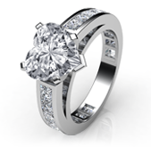 heart classic sidestone ring