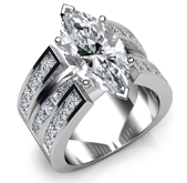 marquise classic sidestone ring