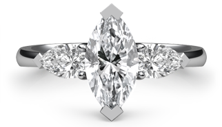 marquise classic three stone ring