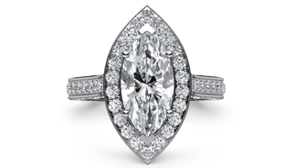 marquise halo sidestone ring