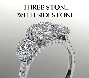 three stone with sidestone ring