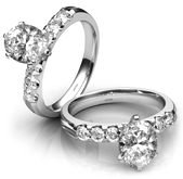 oval classic sidestone ring