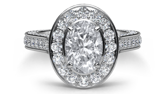 oval halo sidestone ring
