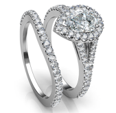 pear bridal sets ring