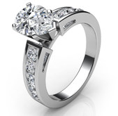 pear classic sidestone ring