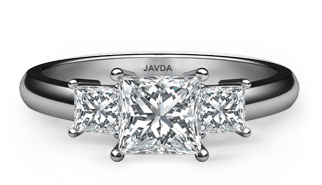 princess classic three stone ring