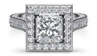 princess halo sidestone ring