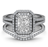 radiant bridal sets ring