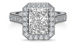 radiant halo sidestone ring