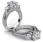 round 3 stone with side accents ring