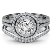 round bridal sets ring