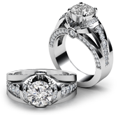 round classic sidestone ring