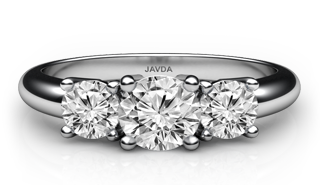 round classic three stone ring