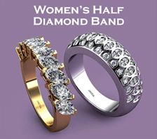 womens half diamond band