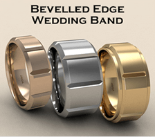 bevelled edge wedding band