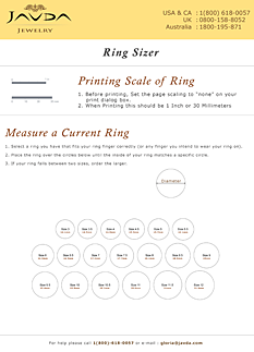 Printable Ring Size Guide