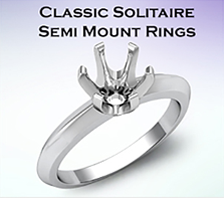 classic solitare semi mount rings