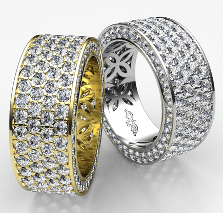 4 row pave eternity round ring women’s wedding band 4 row pave eternity round ring women’s wedding band