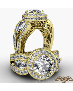 antique vintage halo engagement rings